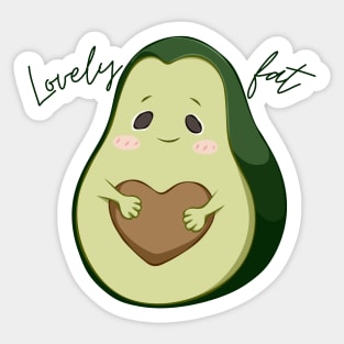 Lovely Fat Avocado - Dark Text Sticker